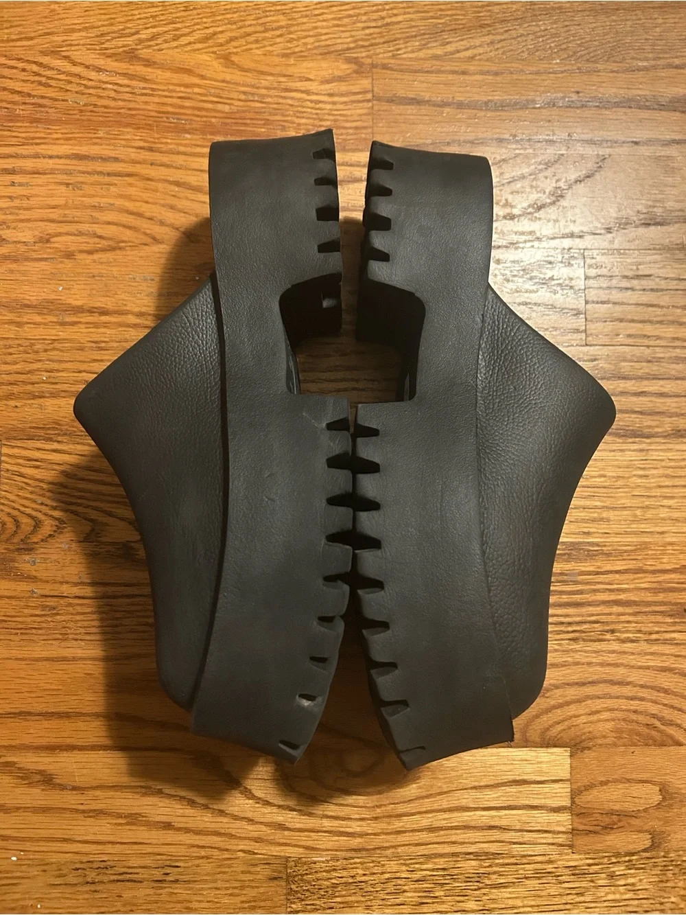 Jeffery Campbell Women’s Sz 9 Black Futuristic Minimalist Platform Mules Shoes